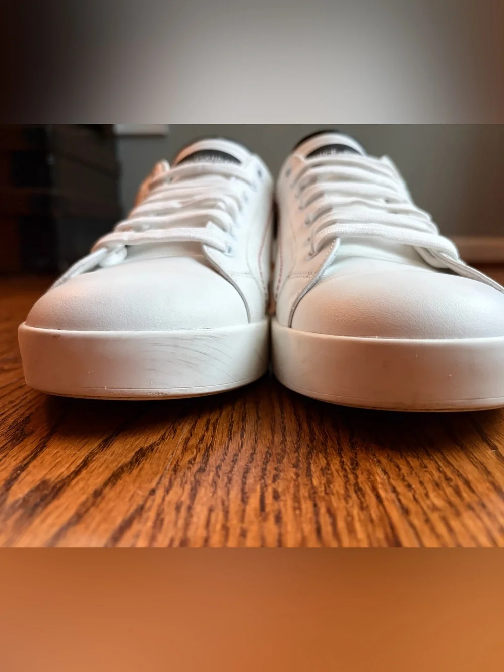 Dolce & Gabbana Portofino Logo Spoiler Sneakers White Black Red Stitch Men’s 9